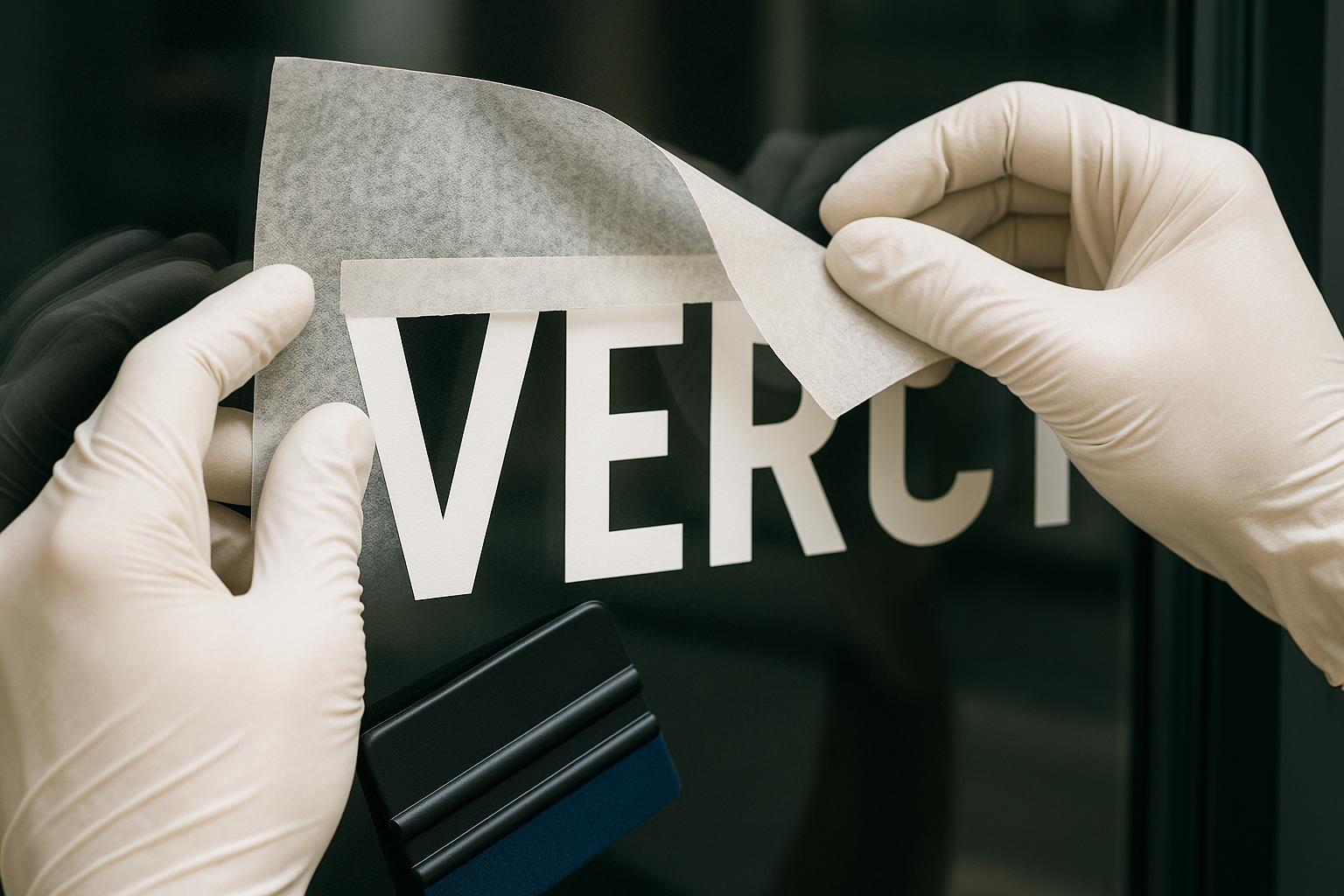 Scritte e loghi su vetrine