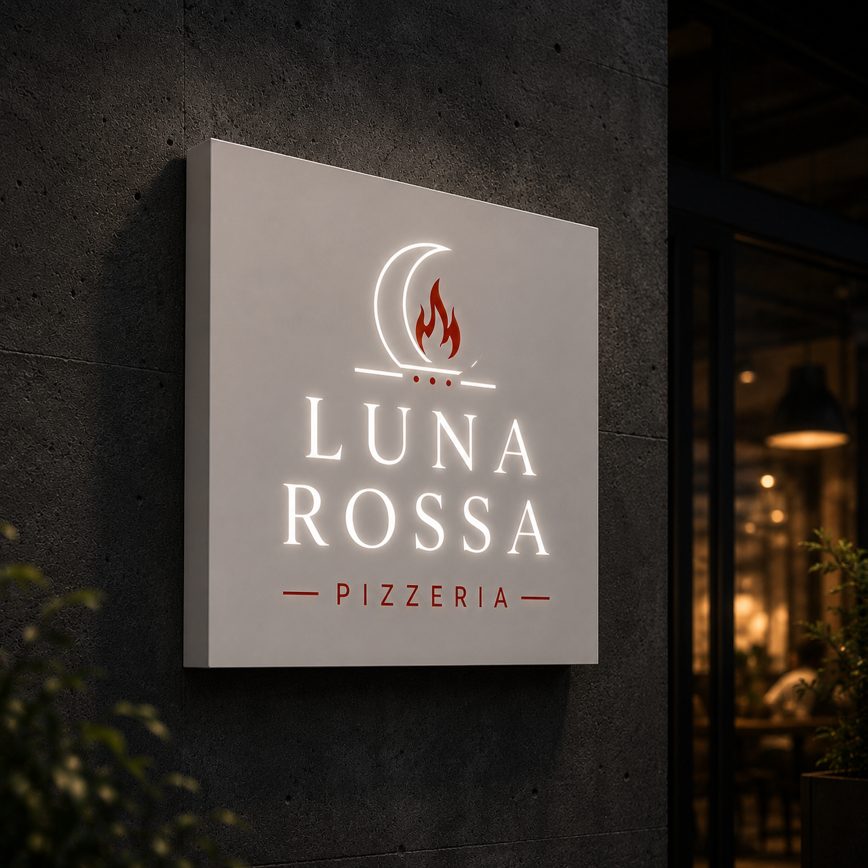 Insegna luminosa pressopiegata e traforata (monofacciale)
