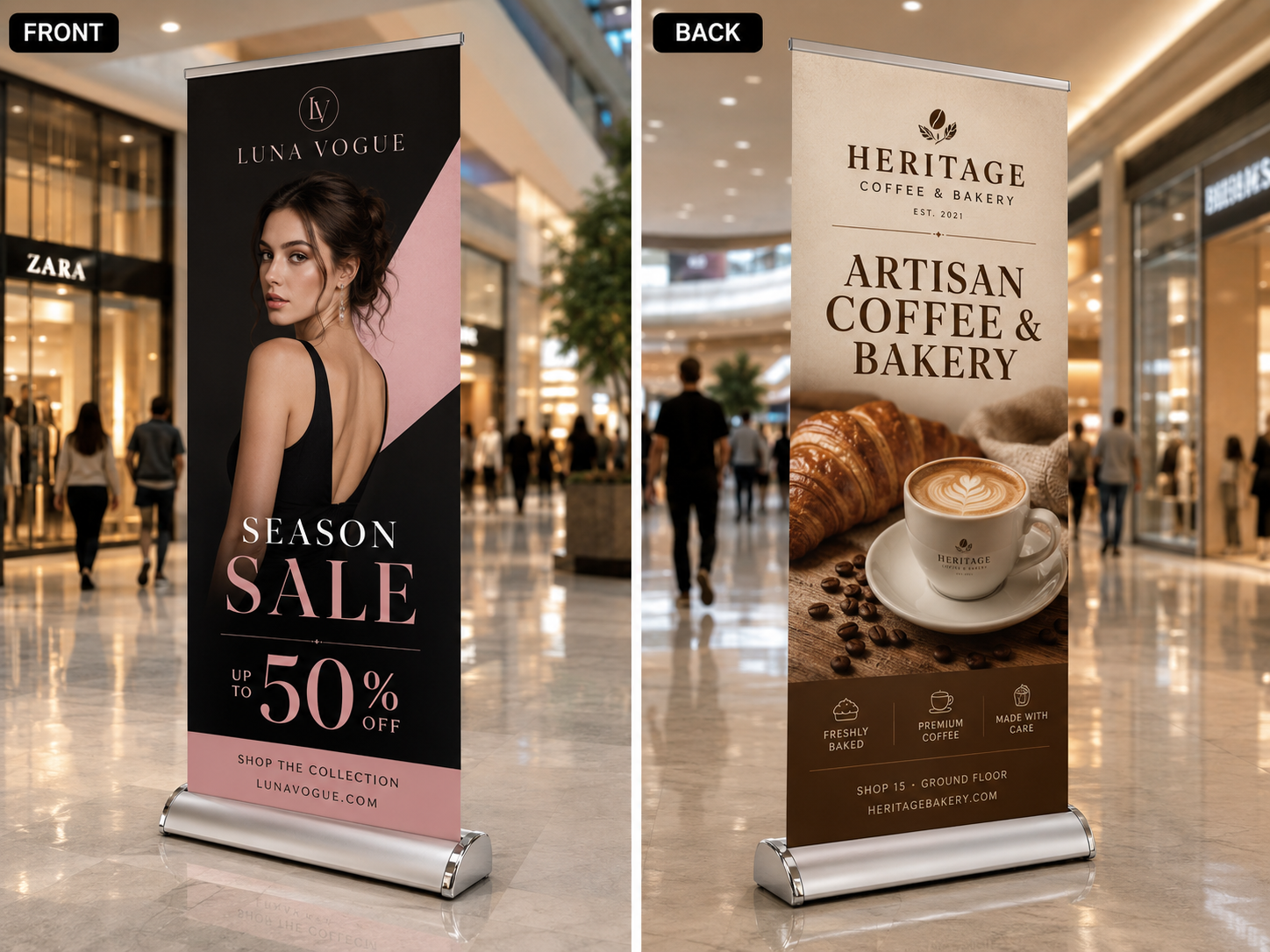 Roll-up Luxury bifacciale